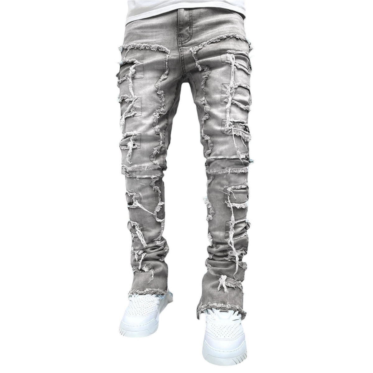 Jeans Denim Patch Elasticizzati