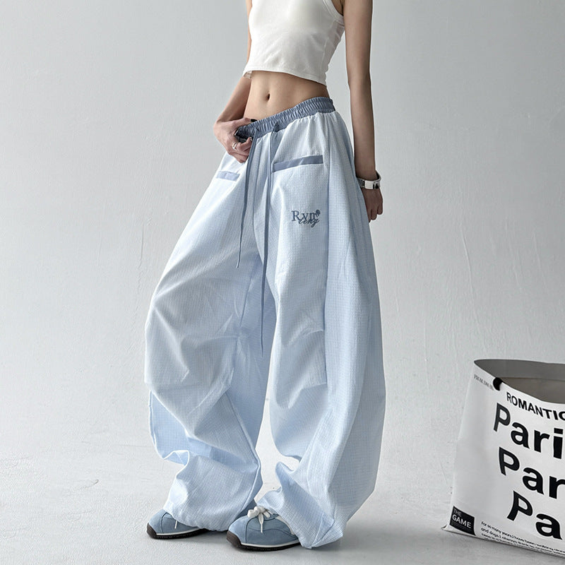 Pantaloni larghi drappeggiati estivi