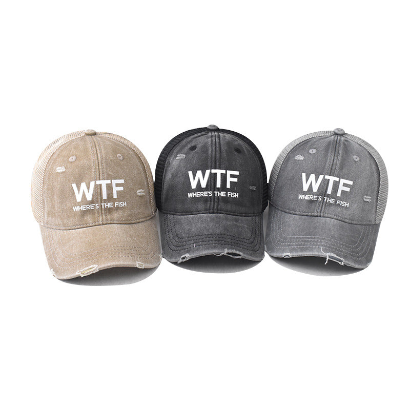 Cappellino ricamo WTF, berretto a becco d’anatra traspirante