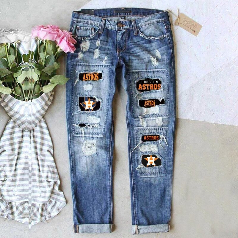 jeans street color splicing dritti