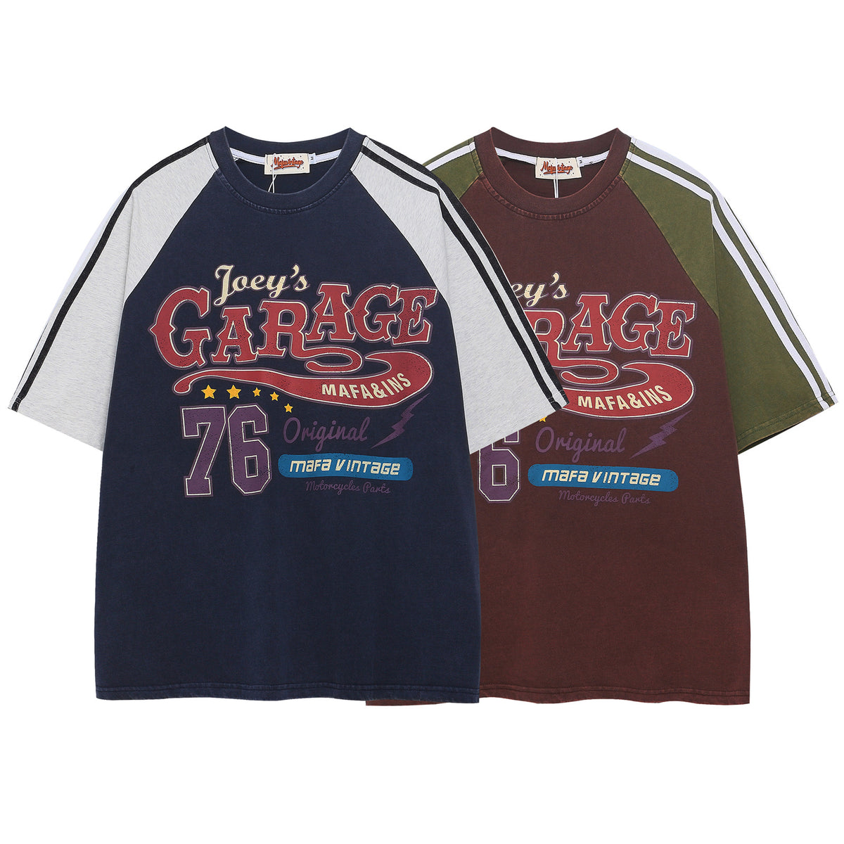 T-shirt Colorblock Raglan Letters