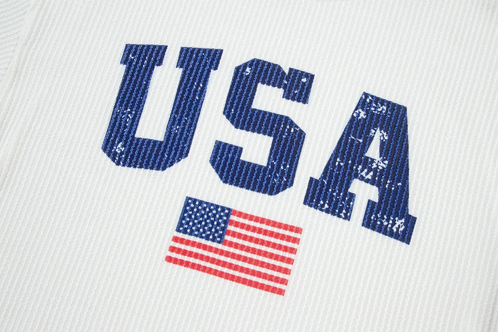 Felpa  "Stars & Stripes" con Cappuccio e Cordino