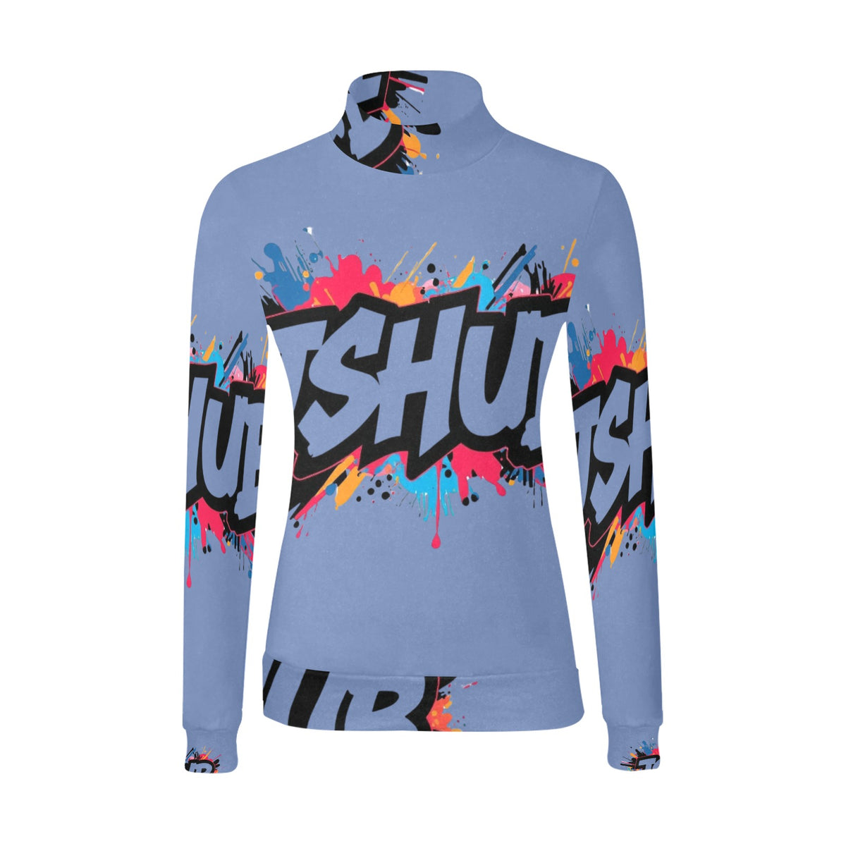 Maglione a collo alto da donna H43 con stampa all-over elegante e confortevole