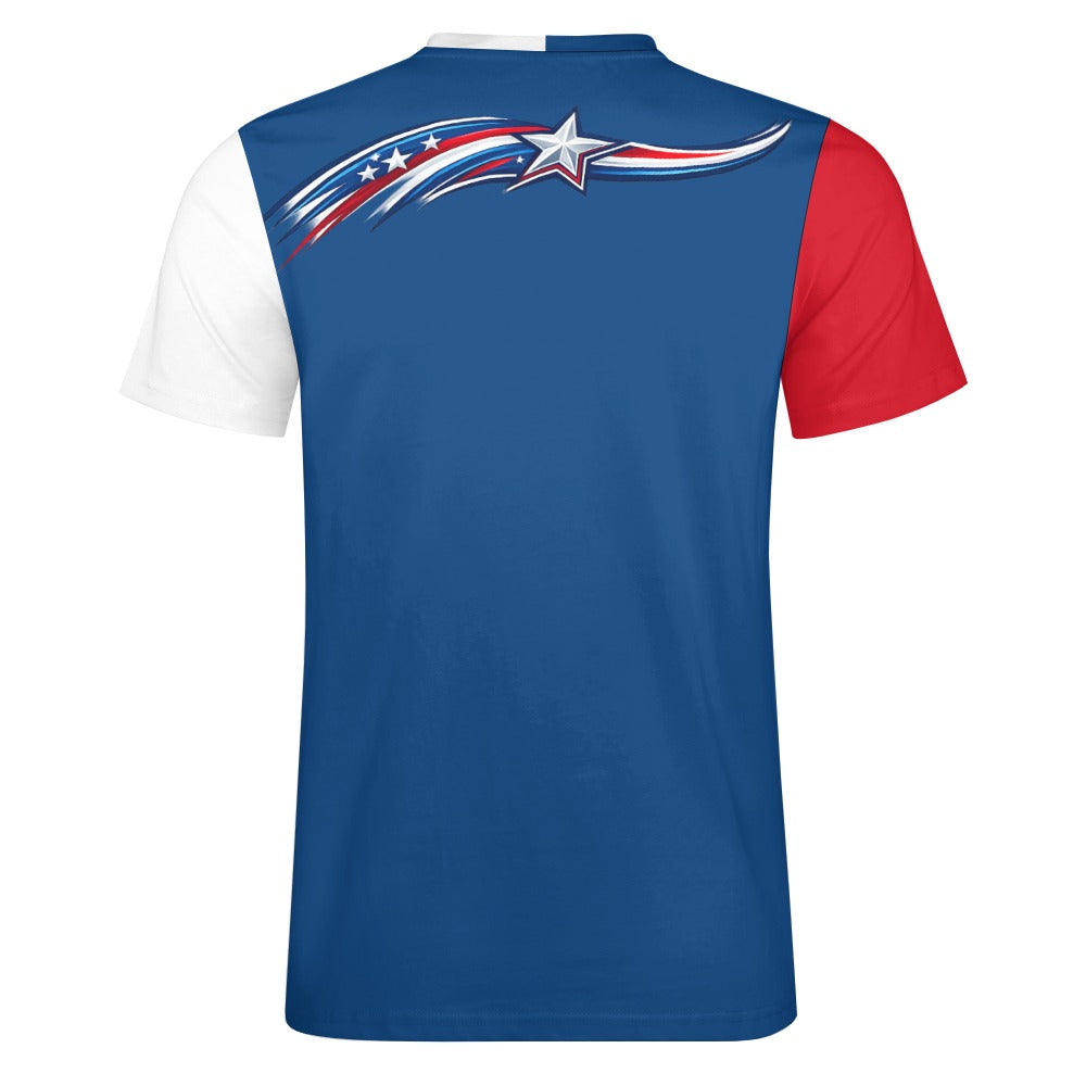 T Shirt USA Uomo Blu JSHUB Nation Winter 2026 Tricolor Streetwear