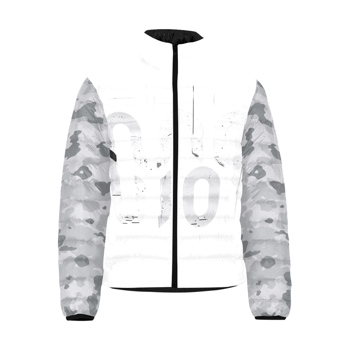 Giacca Bomber Uomo Collezione Concrete Echoes JSHUB – Base Bianca Mimetico Grigio Stampa All Over