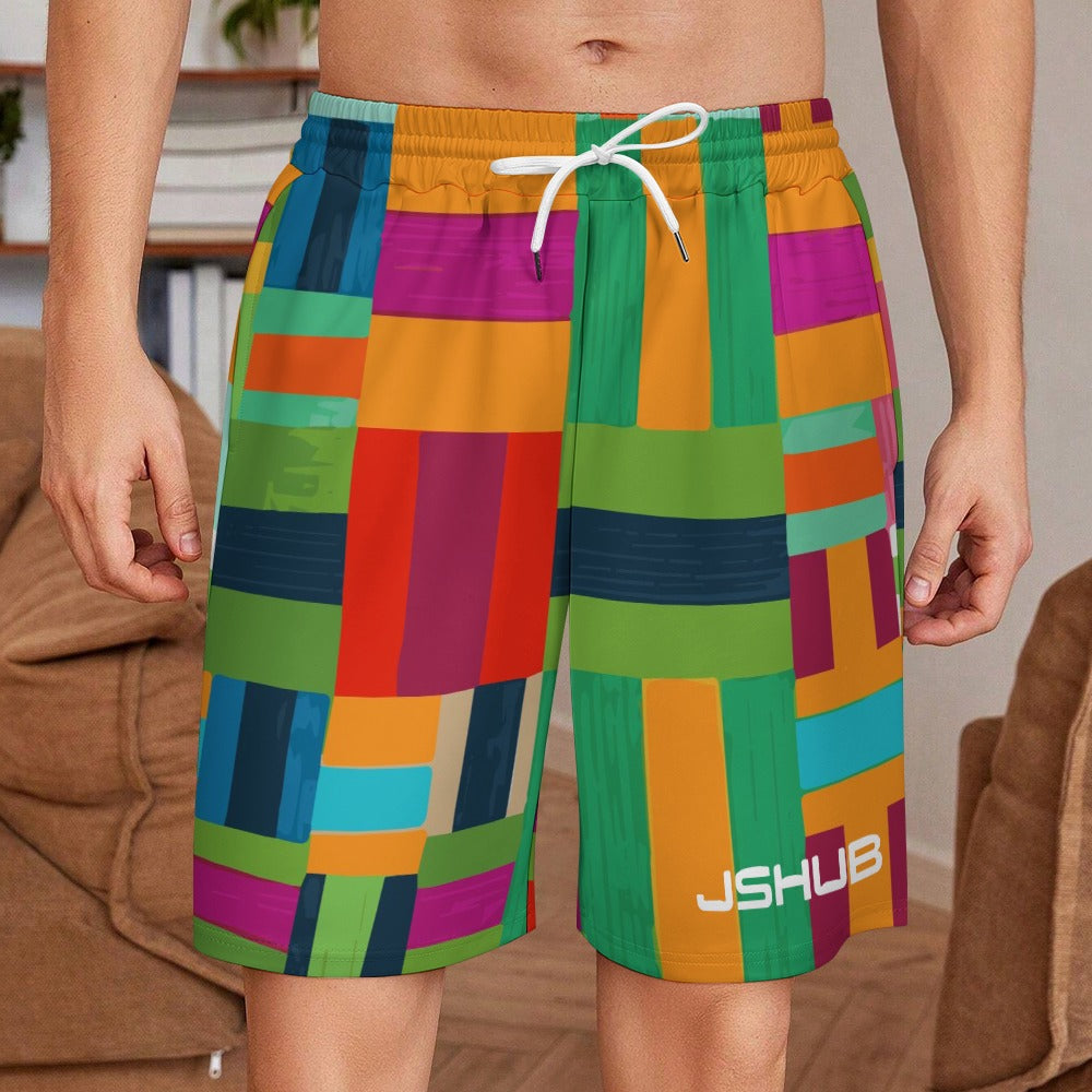 Pantaloncino Uomo JSHUB Mosaic Blocks Multicolor – Shorts Casual Sportivi Premium