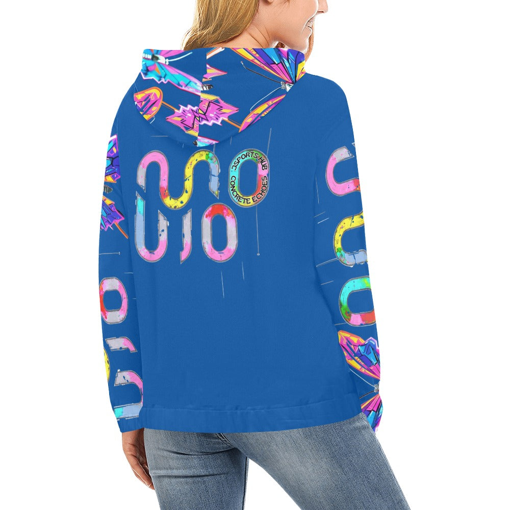 Felpa donna Wings of Noise con cappuccio small tech over – 10 varianti colore