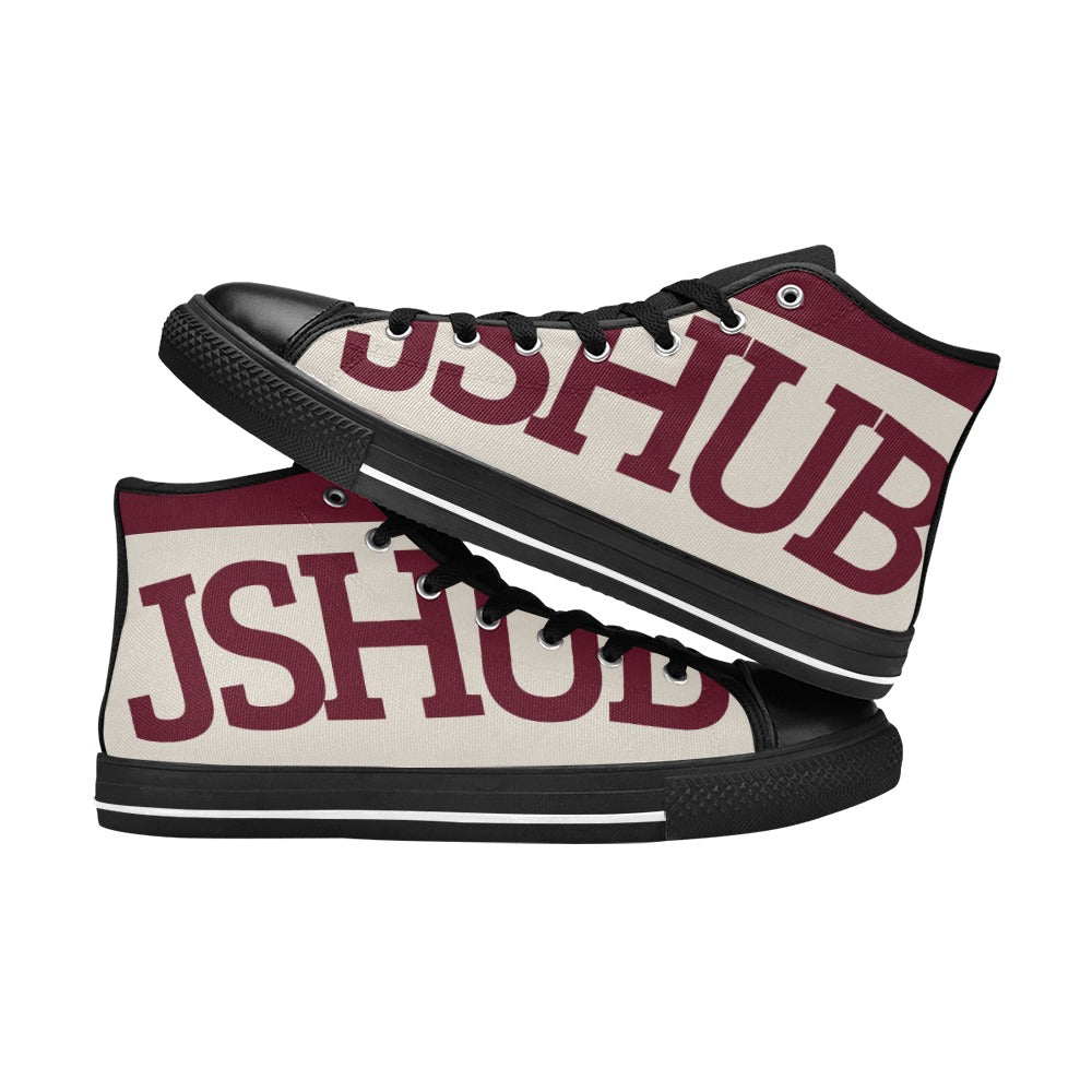 Sneakers alta donna JSHUB in tela bianca stile anni 50