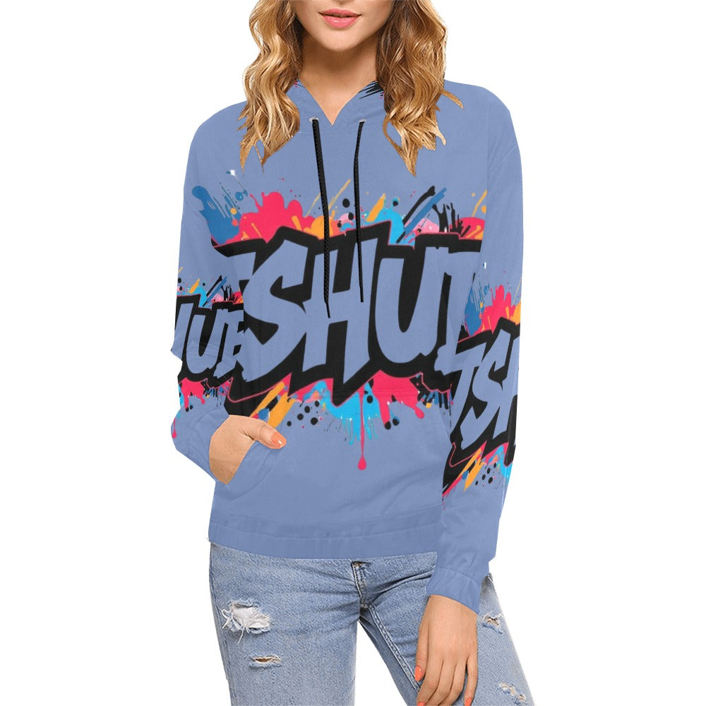 Felpa con cappuccio da donna H13 con stampa all-over