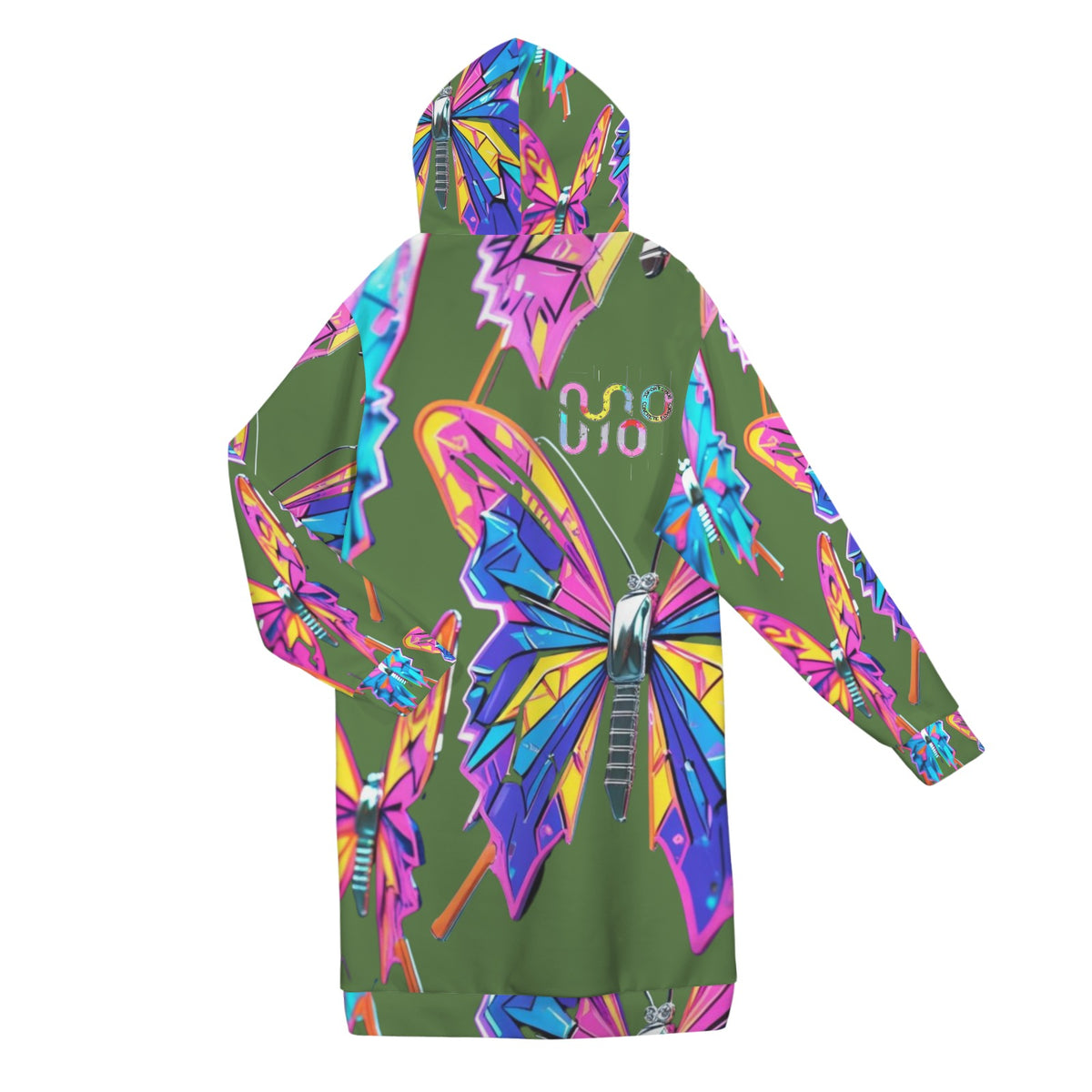 Giacca felpa donna con cappuccio e zip Wings of Noise stampa all-over – 10 varianti colore