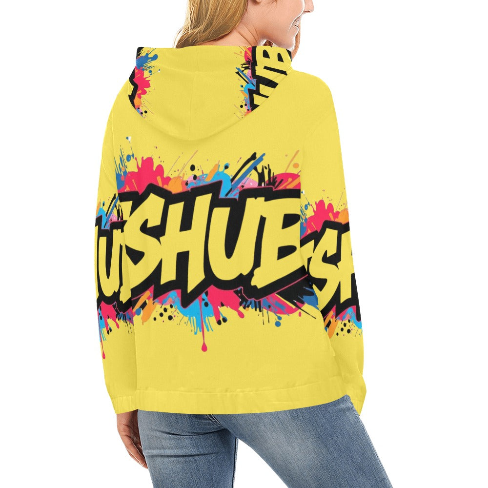 Felpa con cappuccio da donna H13 con stampa all-over