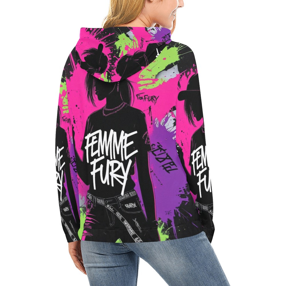Felpa Femme Fury graffiti con cappuccio – Hoodie donna