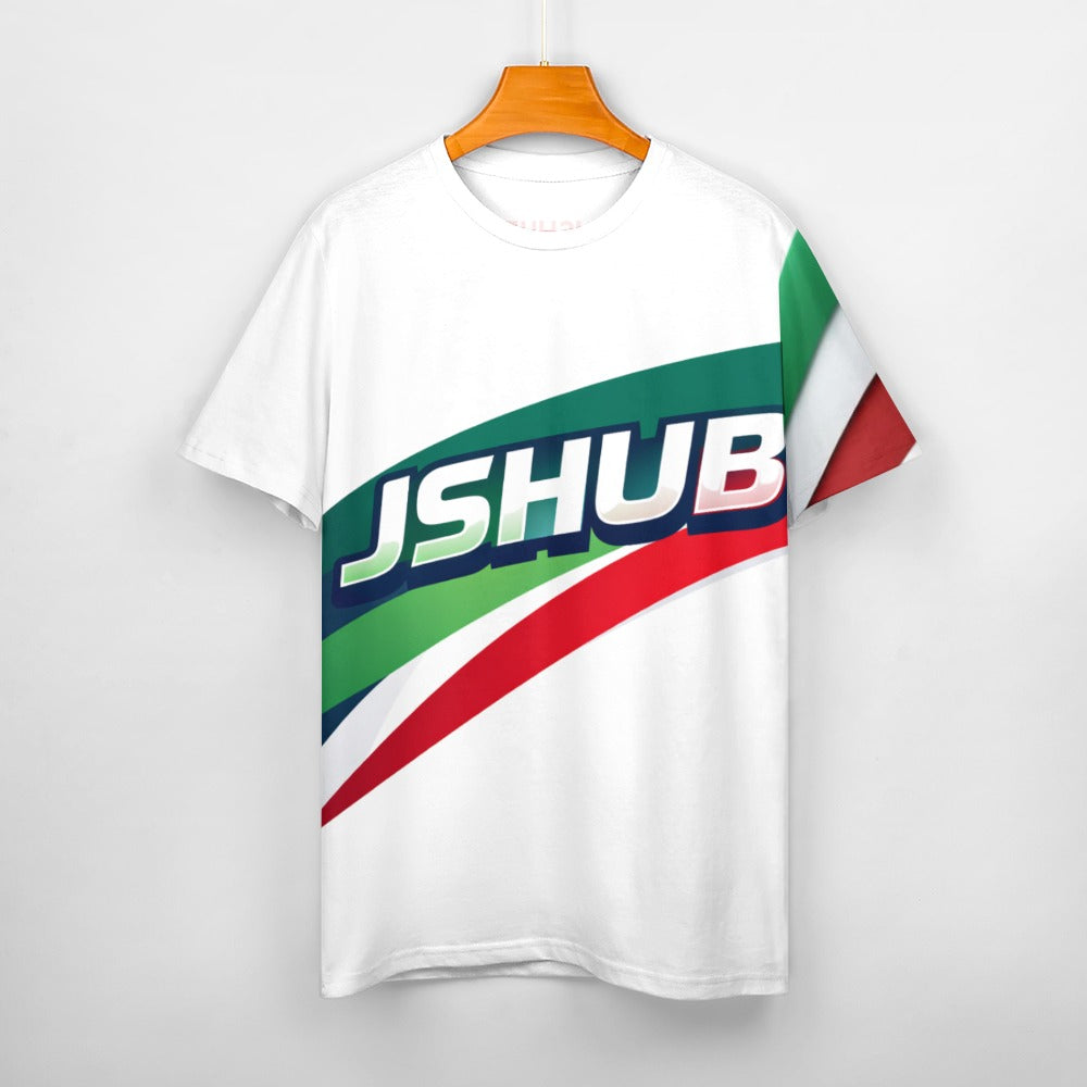 T Shirt Italy Uomo Bianca Logo JSHUB Tricolore Collezione Winter Nation 2026 Streetwear
