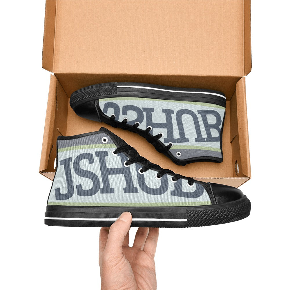 Sneakers alta donna JSHUB in tela bianca stile anni 50