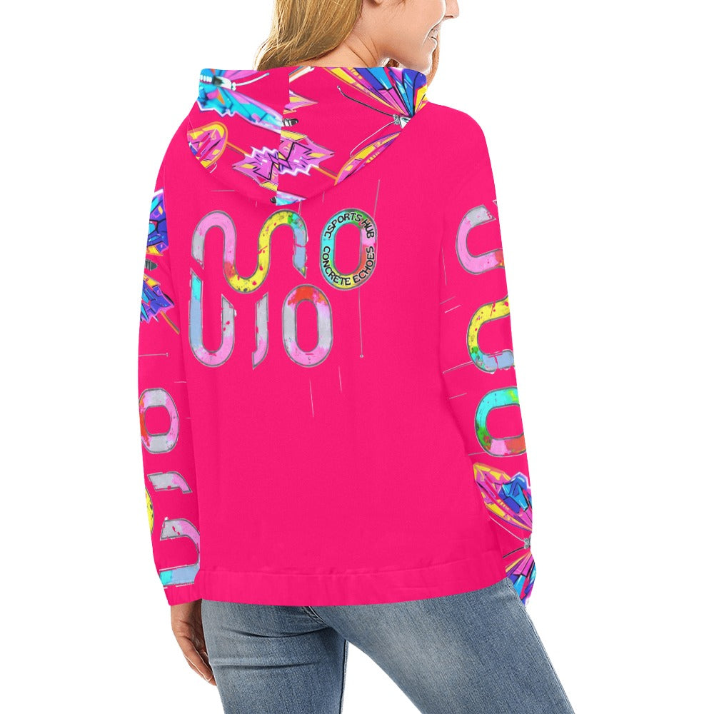 Felpa donna Wings of Noise con cappuccio small tech over – 10 varianti colore