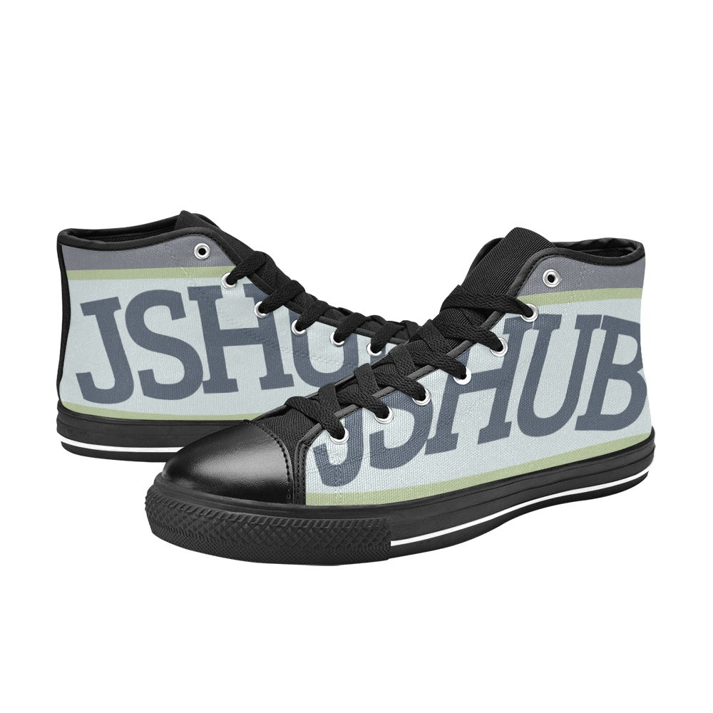 Sneakers alta donna JSHUB in tela bianca stile anni 50