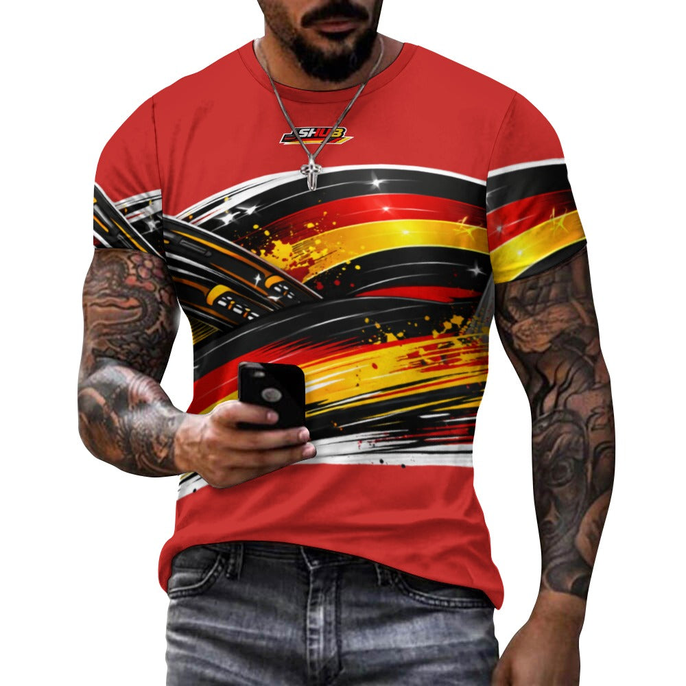T-Shirt Germany Uomo Rosso Scuro JSHUB Winter Nation 2026 Streetwear
