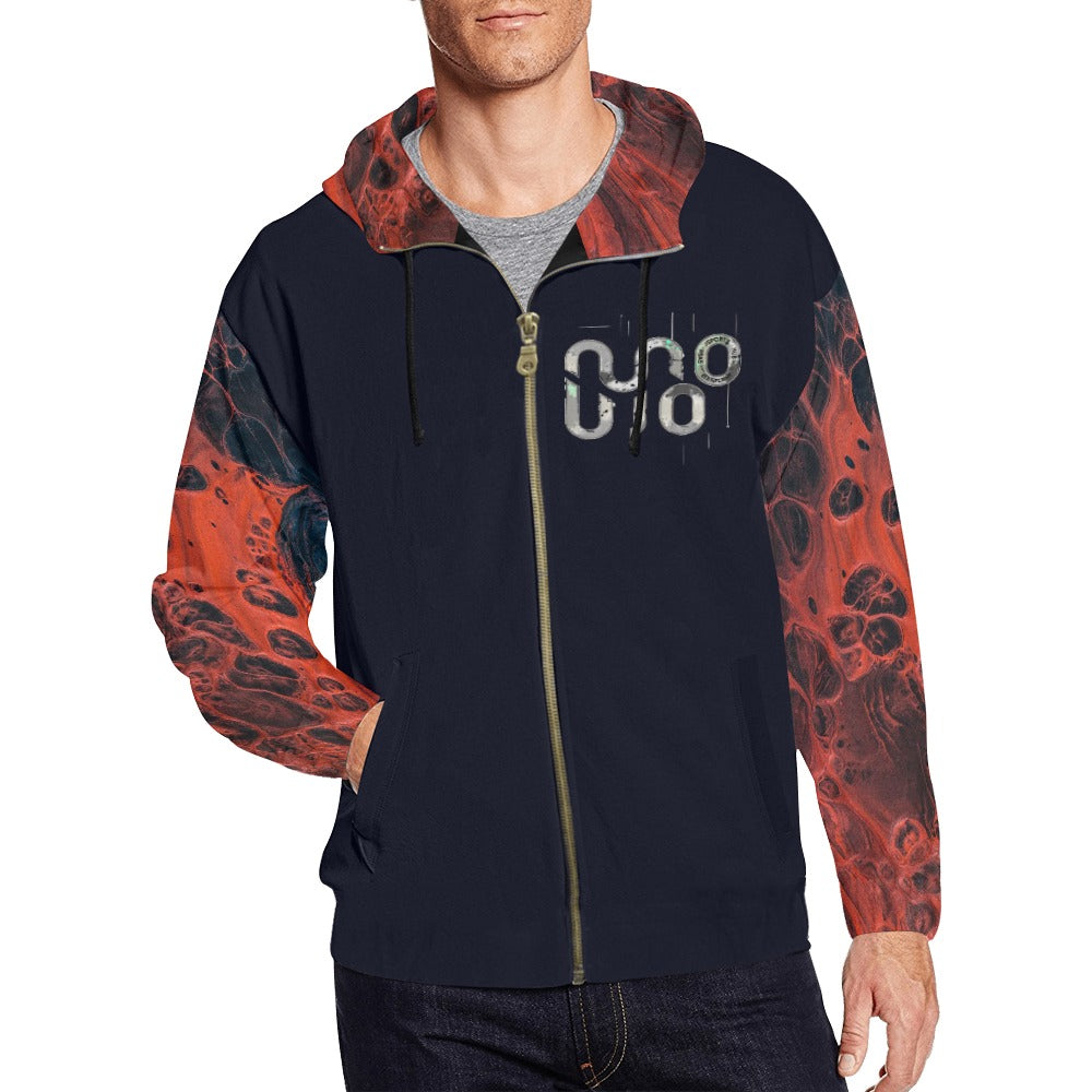 FELPA Concrete Echoes – Lava Drop Full-Zip Hoodie