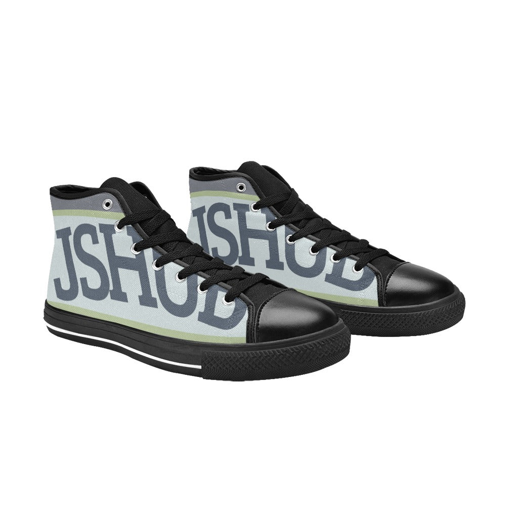 Sneakers alta donna JSHUB in tela bianca stile anni 50