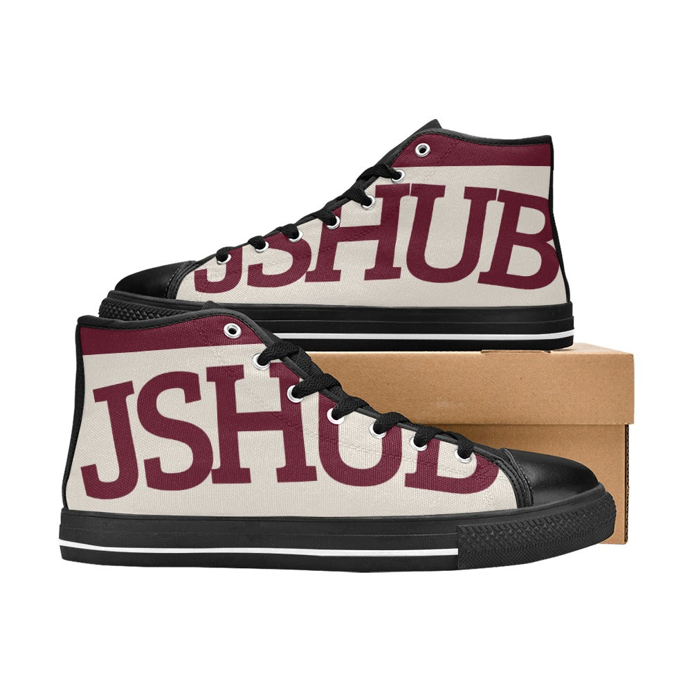 Sneakers alta donna JSHUB in tela bianca stile anni 50