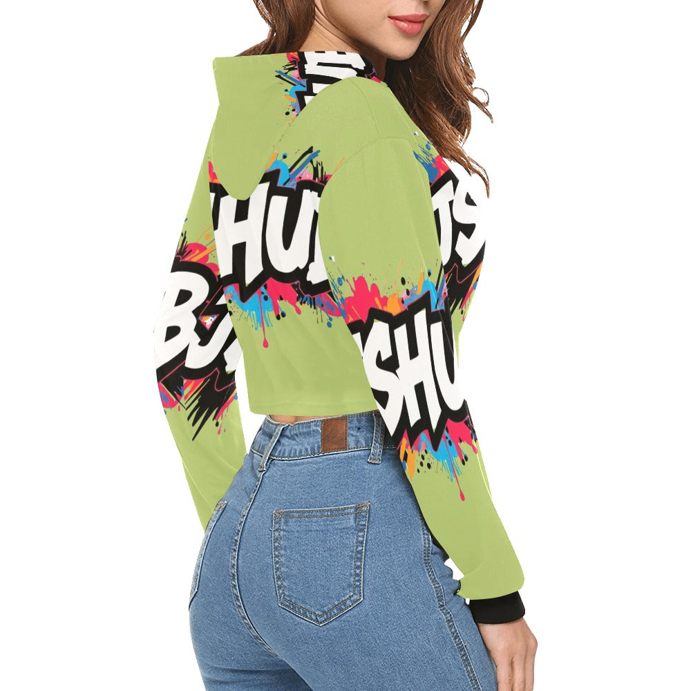 Felpa Corta con Cappuccio da Donna – Stampa All Over JSHub