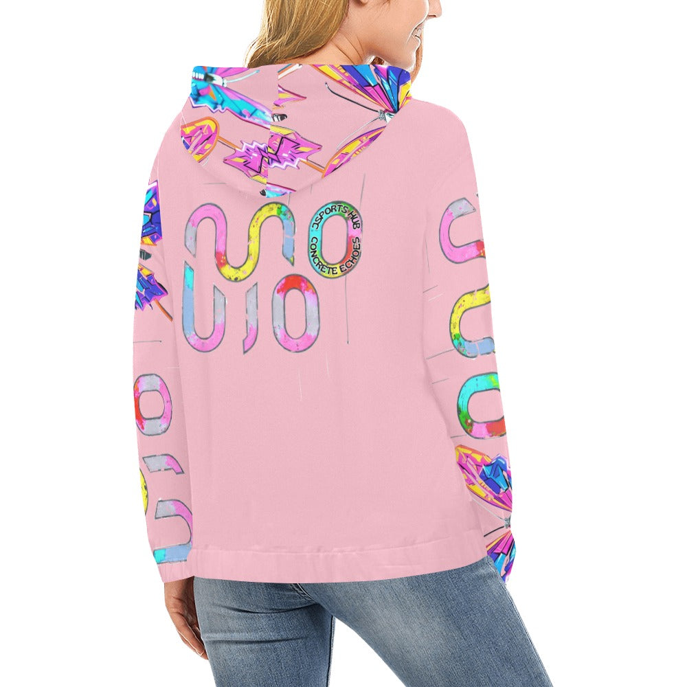 Felpa donna Wings of Noise con cappuccio small tech over – 10 varianti colore