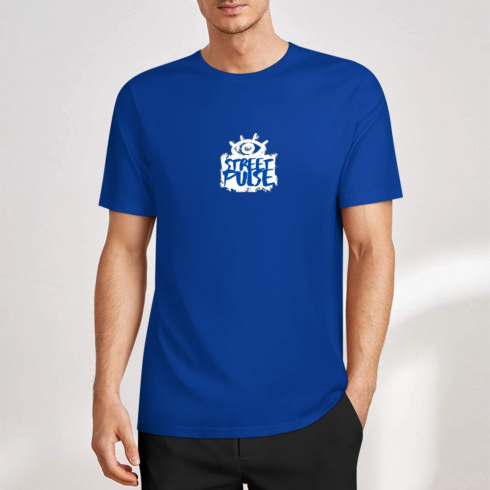 T-shirt uomo “JS Street Pulse” – Blu con logo bianco