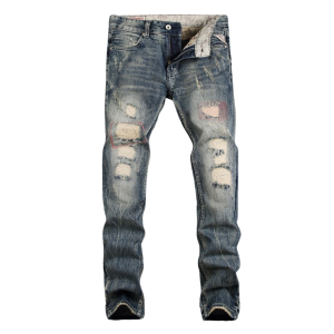 jeans biker slim fit strappati streetwear