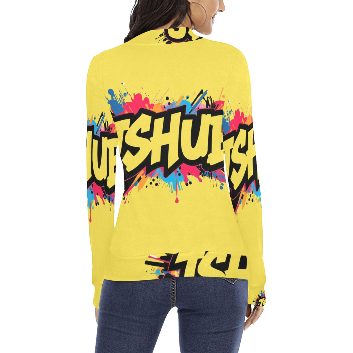 Maglione a collo alto da donna H43 con stampa all-over elegante e confortevole