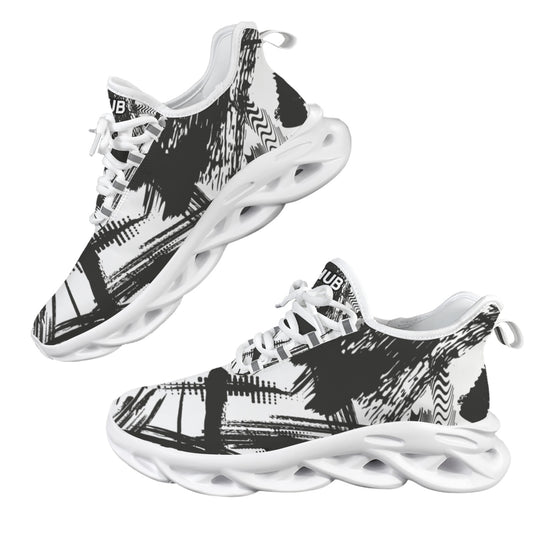 Sneakers Donna JSHUB LunaFlow Ink Motion – Design Astratto Bianco e Nero, Leggere e Traspiranti con Suola EVA