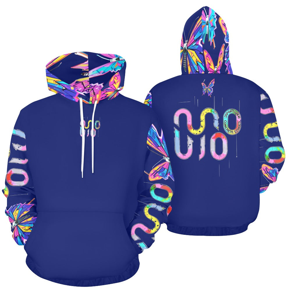 Felpa donna Wings of Noise con cappuccio small tech over – 10 varianti colore