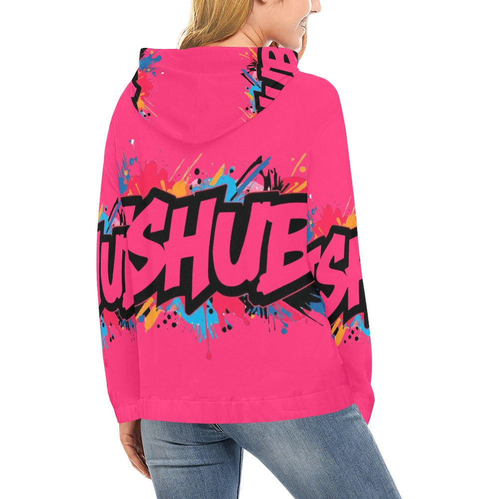 Felpa con cappuccio da donna H13 con stampa all-over