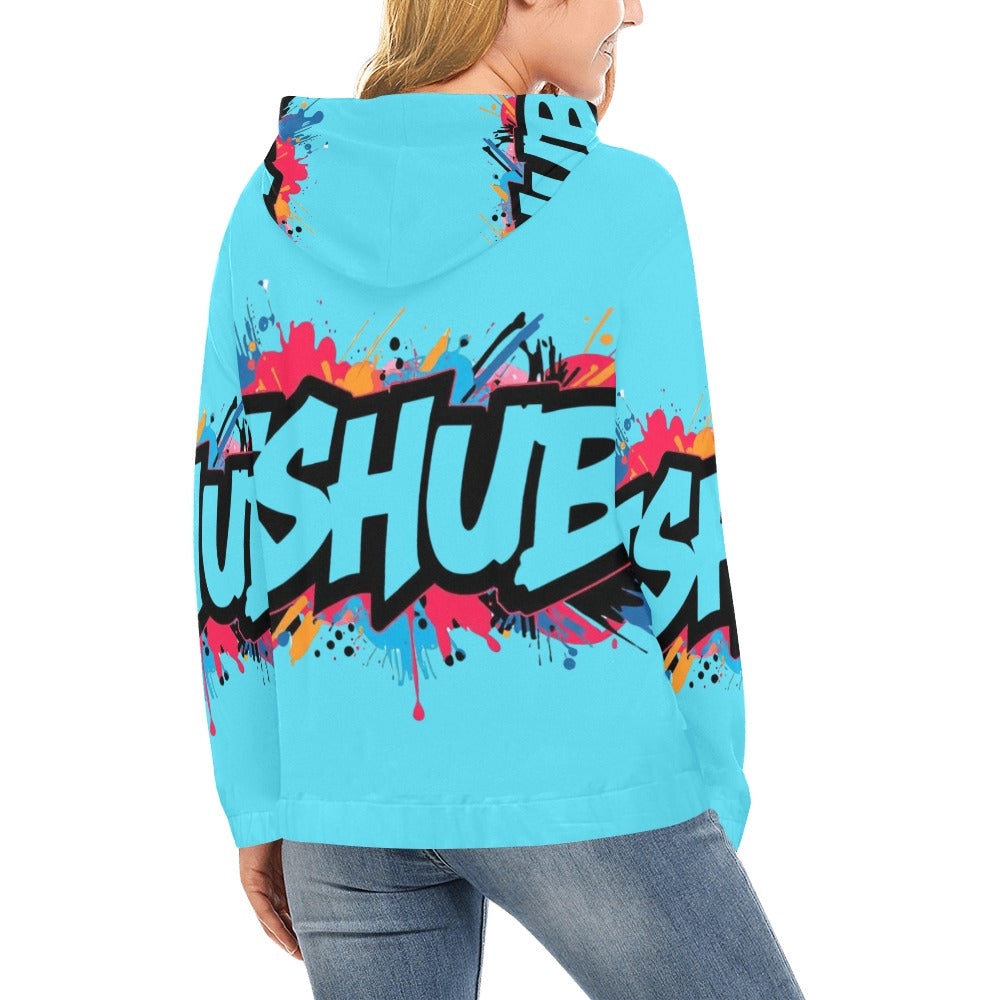 Felpa con cappuccio da donna H13 con stampa all-over