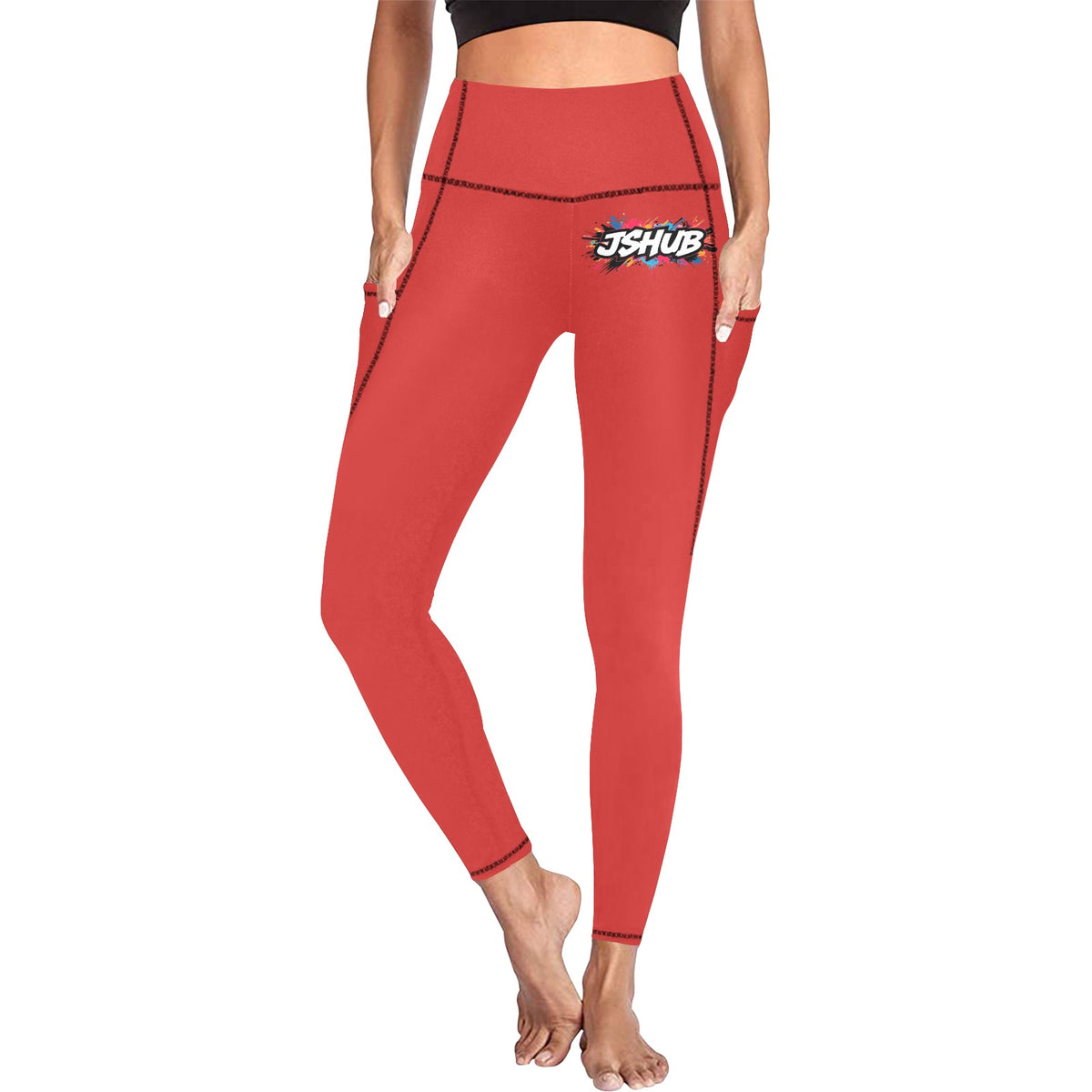 Leggings Donna JSHub All-Over con Tasche – Collezione Urban Streetwear 2025
