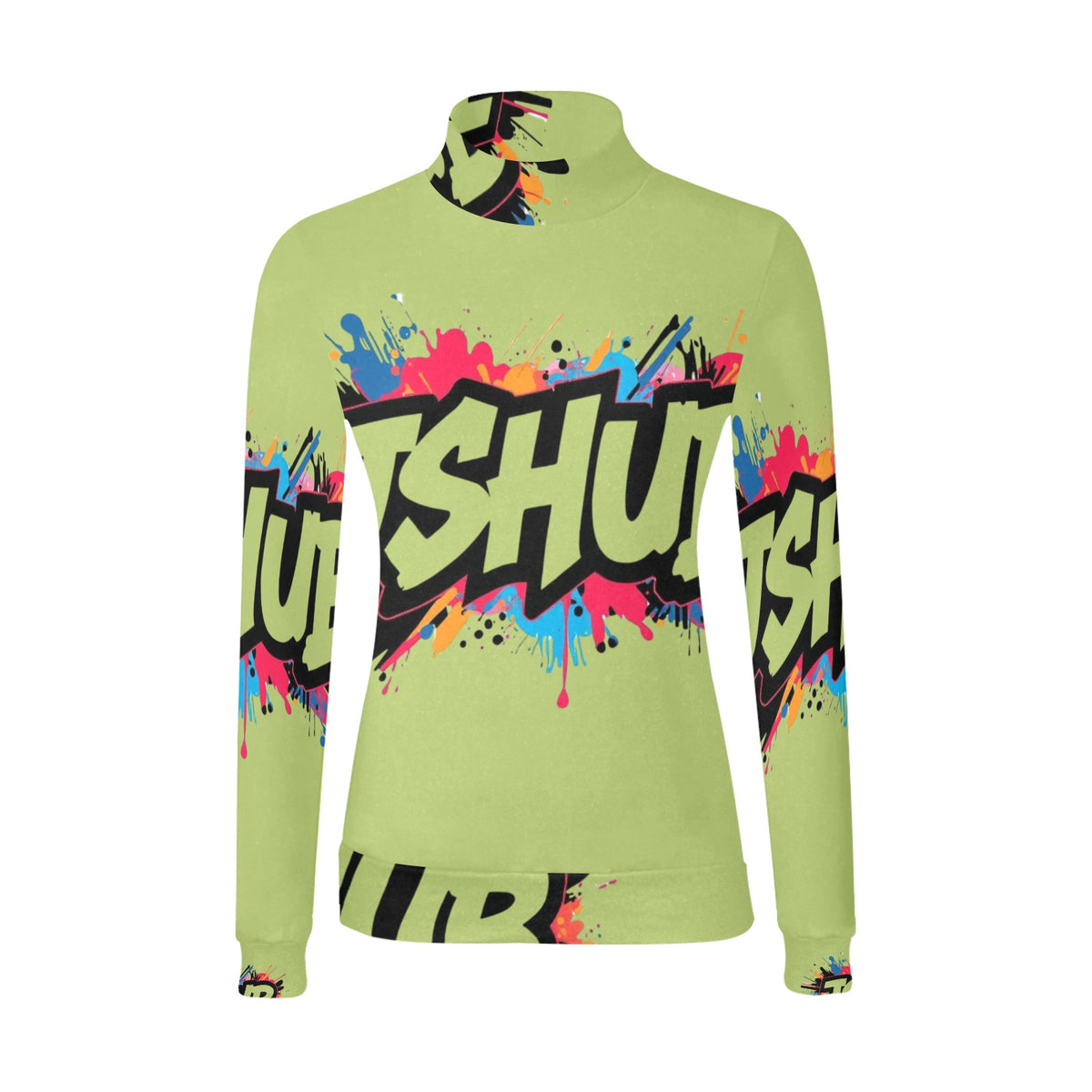 Maglione a collo alto da donna H43 con stampa all-over elegante e confortevole