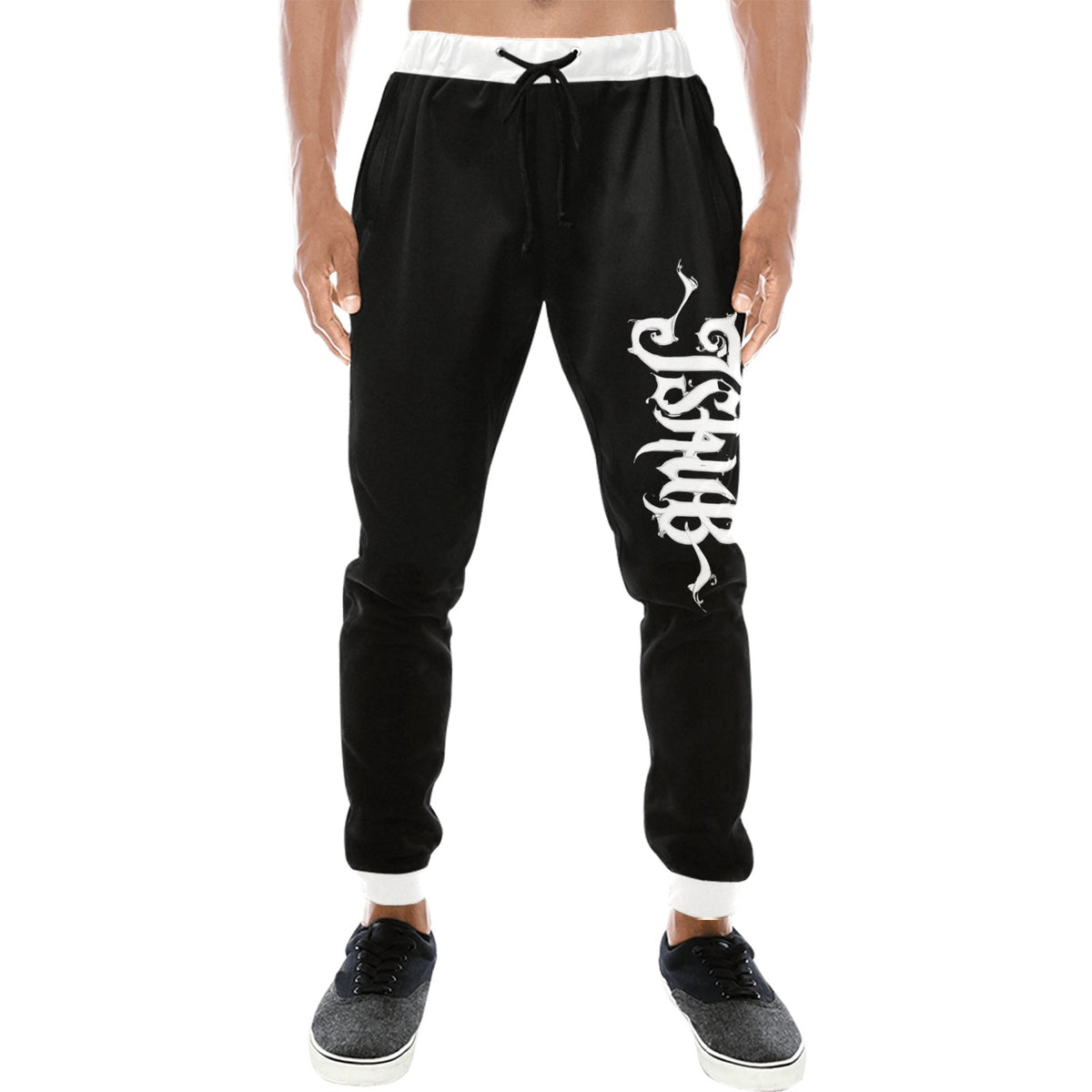 Pantaloni Uomo JSHUB Signature nero Loose Fit Stampa Logo