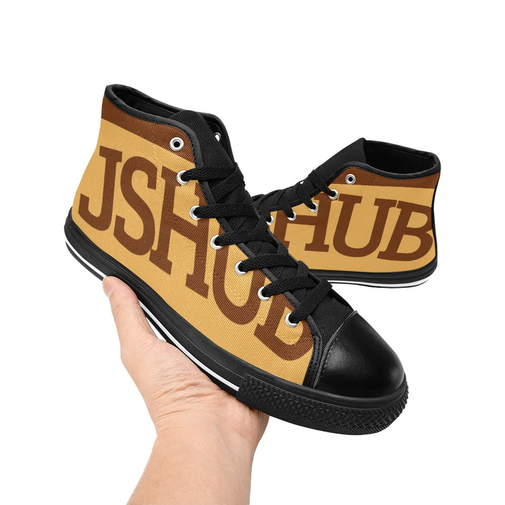 Sneakers alta donna JSHUB in tela bianca stile anni 50