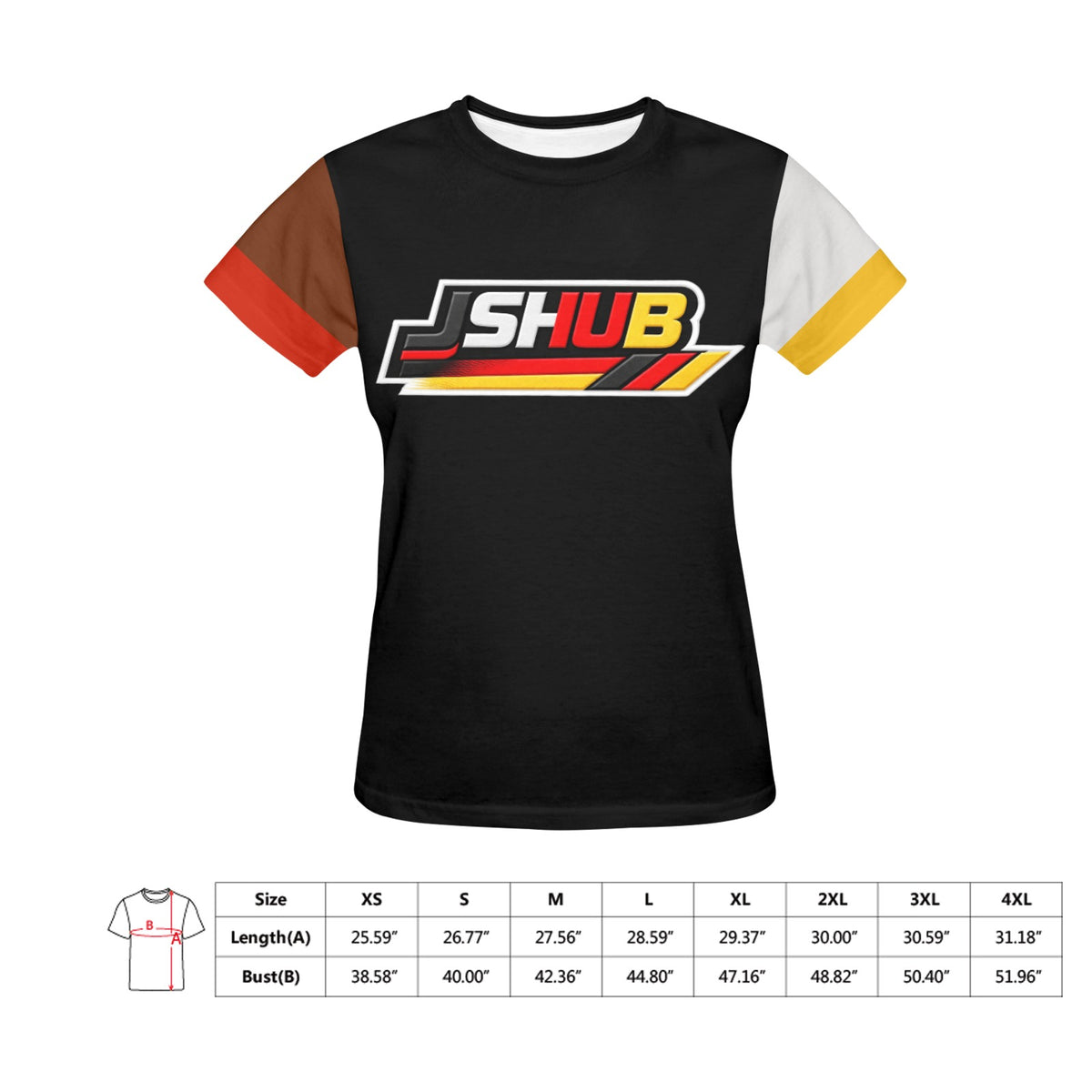T-Shirt Germany Donna Nera JSHUB Winter Nation 2026 Streetwear