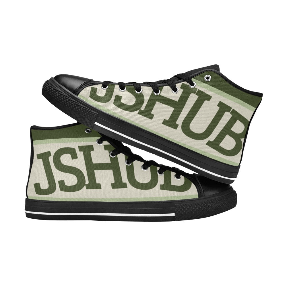Sneakers alta donna JSHUB in tela bianca stile anni 50