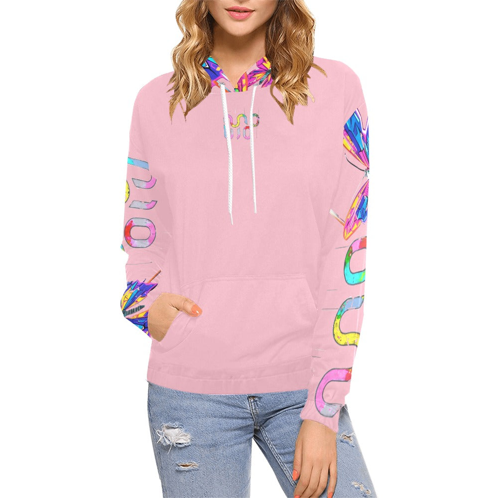Felpa donna Wings of Noise con cappuccio small tech over – 10 varianti colore