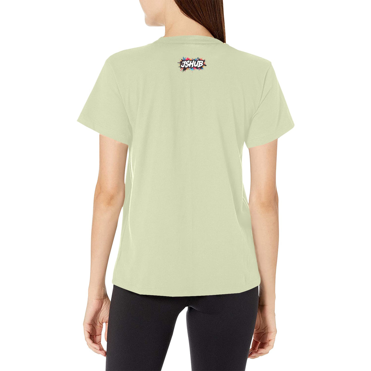 T-shirt Donna JSHub Girocollo Elegante – Stampa All-Over Urban Style