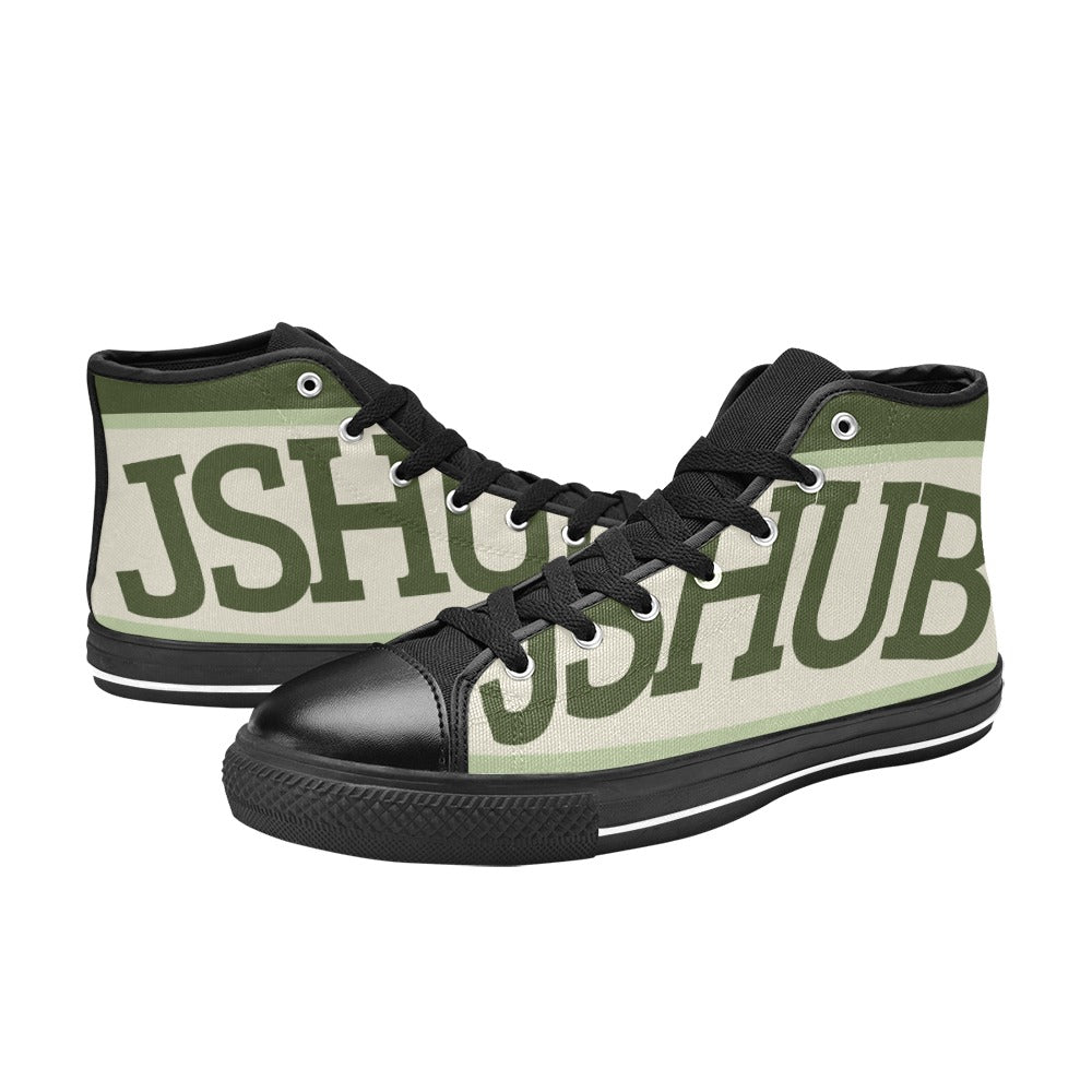 Sneakers alta donna JSHUB in tela bianca stile anni 50