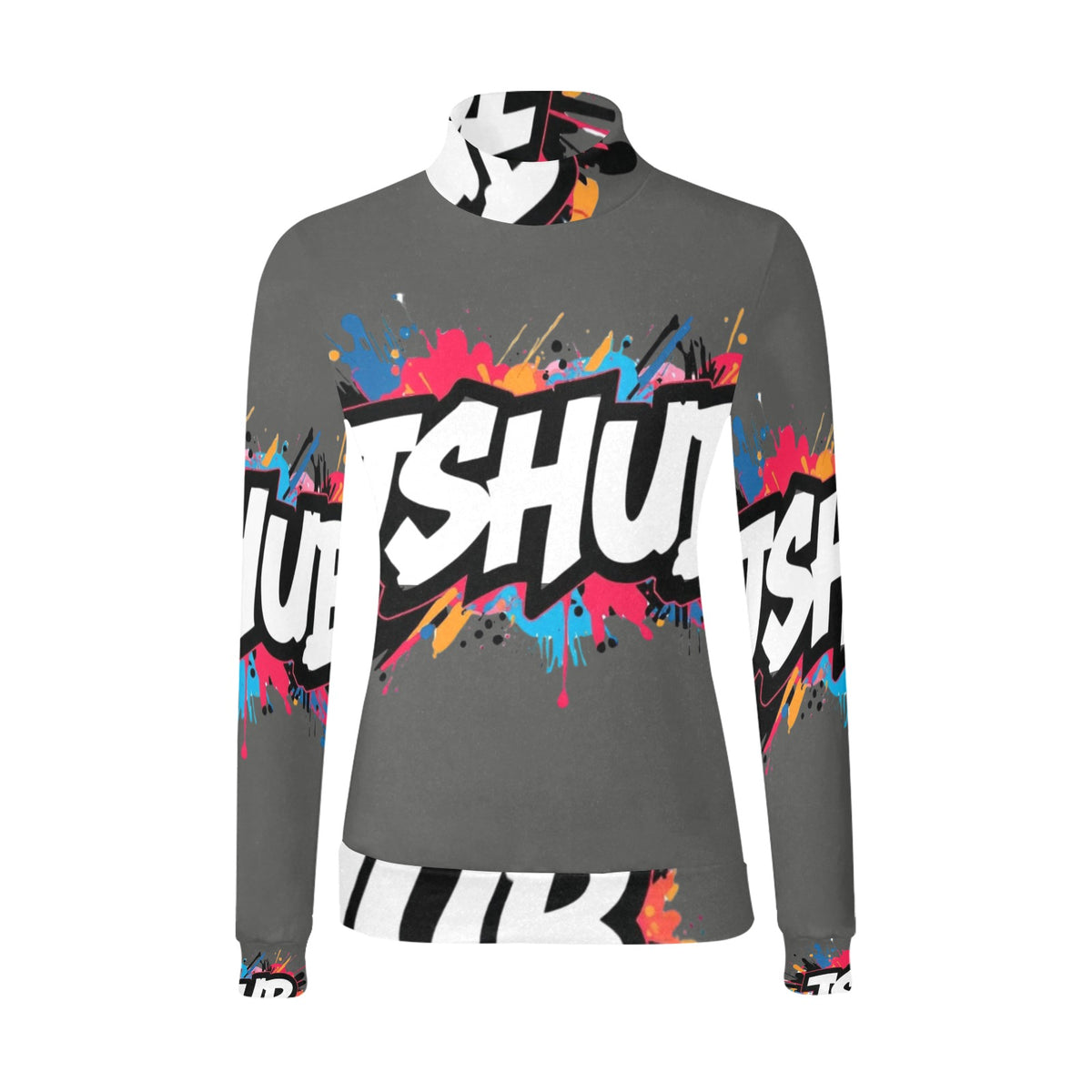 Maglione a collo alto da donna H43 con stampa all-over elegante e confortevole