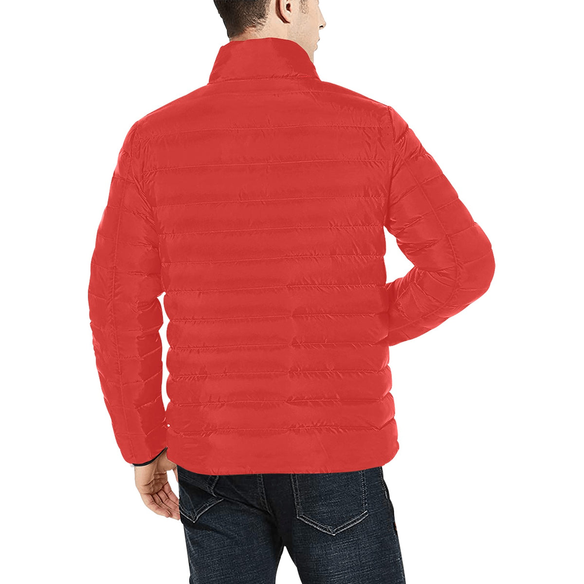 Giacca Bomber Uomo Collezione JSports K26 Crimson Edge JSHUB – Base Crimson con Stampa Bianca Contornata di Nero