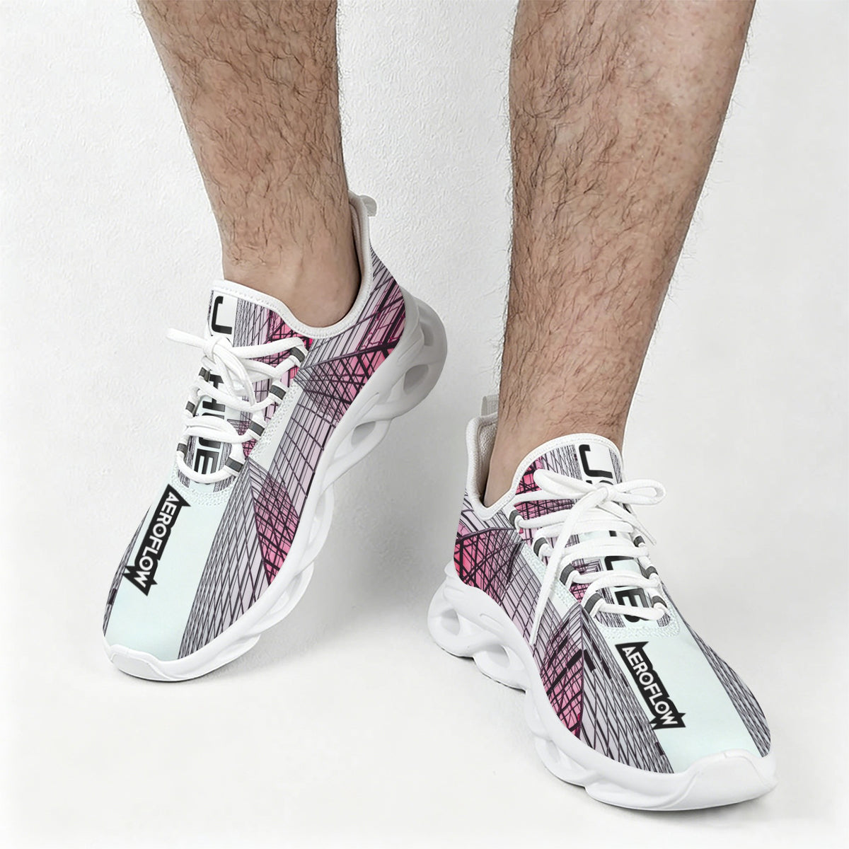 Sneakers Uomo JSHUB AeroFlow Crimson Velocity – Scarpe Streetwear Ultraleggere con Suola Hollow