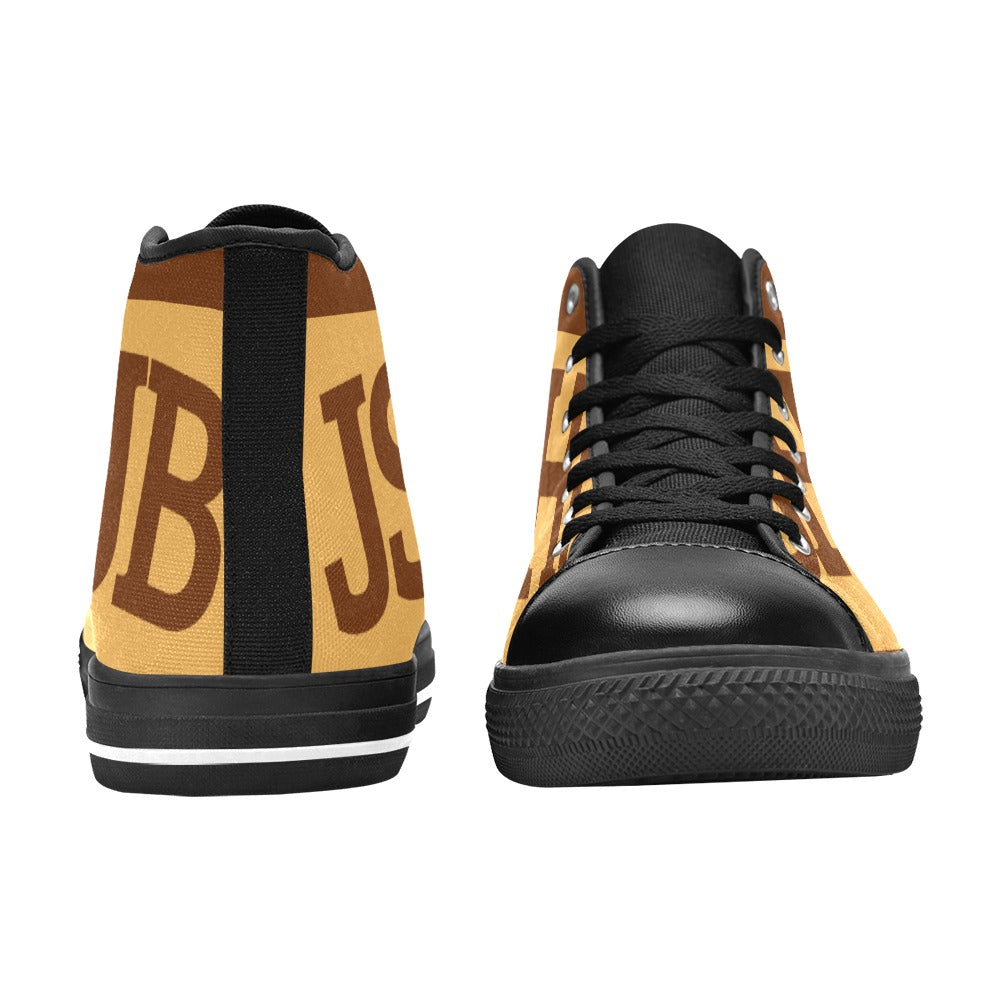 Sneakers alta donna JSHUB in tela bianca stile anni 50