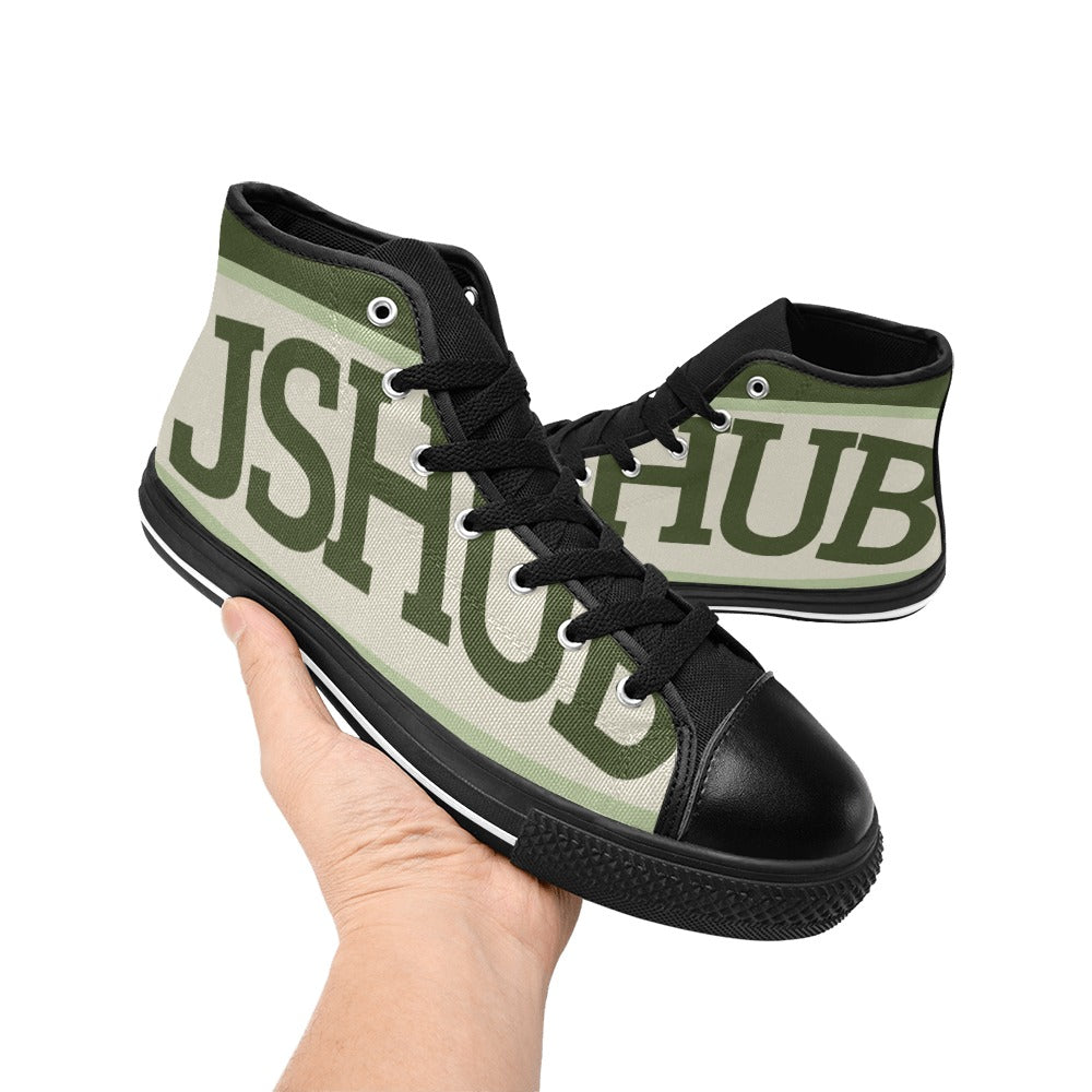 Sneakers alta donna JSHUB in tela bianca stile anni 50