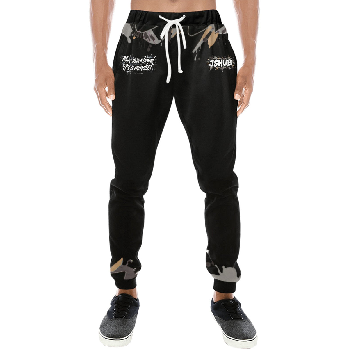 Pantaloni Neri Larghi Uomo JSHUB MINDSET_01 More Than a Brand Its a Mindset