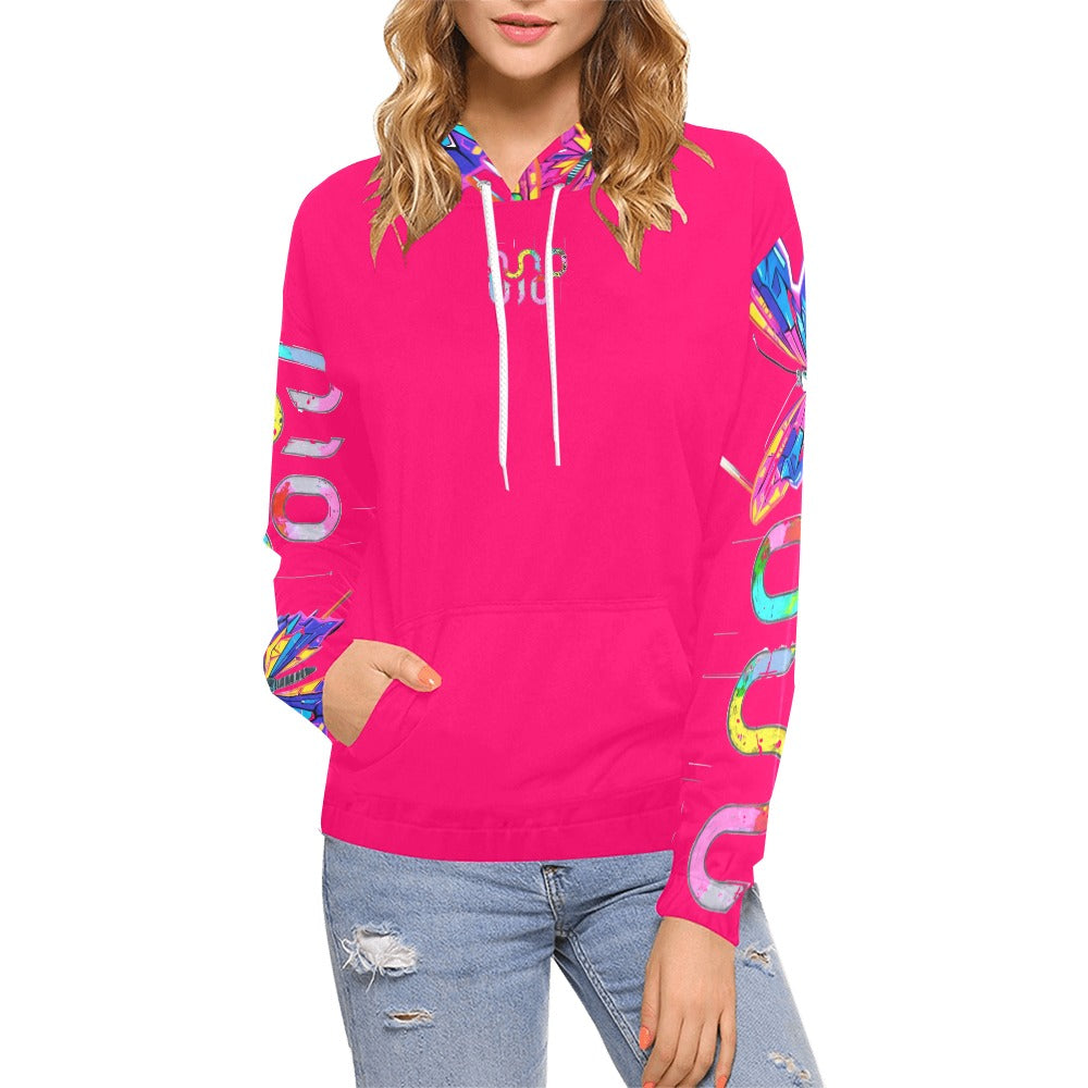 Felpa donna Wings of Noise con cappuccio small tech over – 10 varianti colore