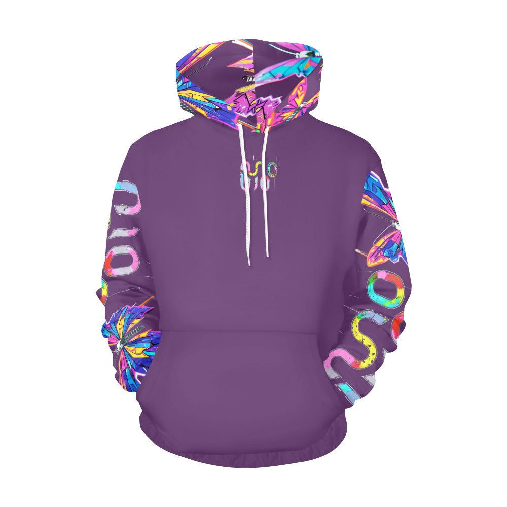 Felpa donna Wings of Noise con cappuccio small tech over – 10 varianti colore